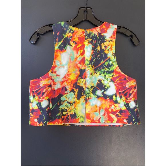 Black Halo Sanibel Crop Top Blouse Print Seashell Multicolor, Size 6, MSRP $390 - Picture 7 of 9